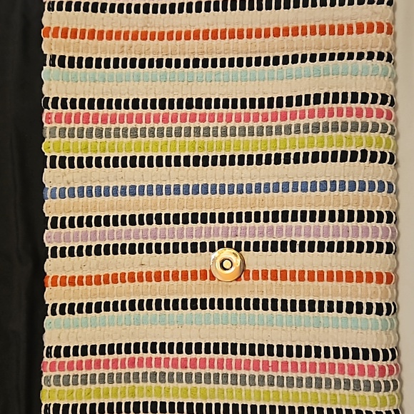 Stella & Dot Taj Bohemian Multicolored Striped Fringe Clutch - Picture 6 of 11